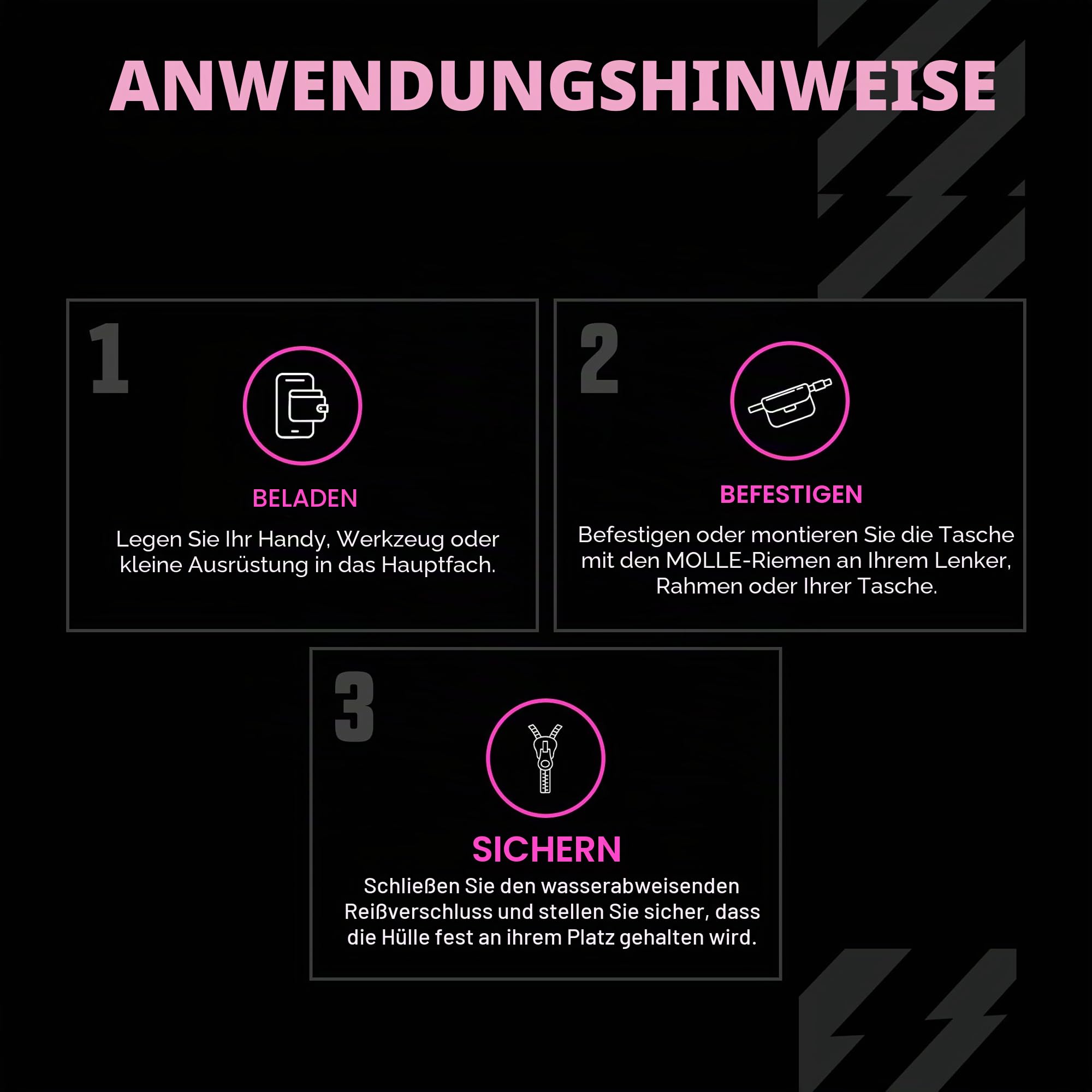 Muc-Off Essentials Wasserfeste Tasche – Robustes Schwarzes 900D Polyester - Wasserabweisende Fahrradtasche - Fahrrad Zubehör zur Aufbewahrung von Ersatzschläuchen, Reifenhebern oder Handy