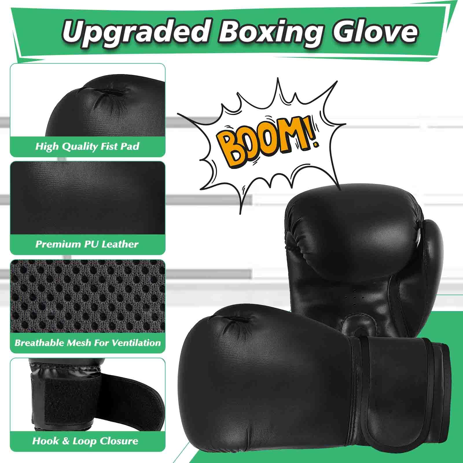 Set sacco da boxe per bambini, sacco da kickboxing da 0,8 m, con spugna da 2 kg e guanti da 170 g, sacco da boxe da appendere, per bambini, MMA, Muay Thai, karate, arti marziali, allenamento in