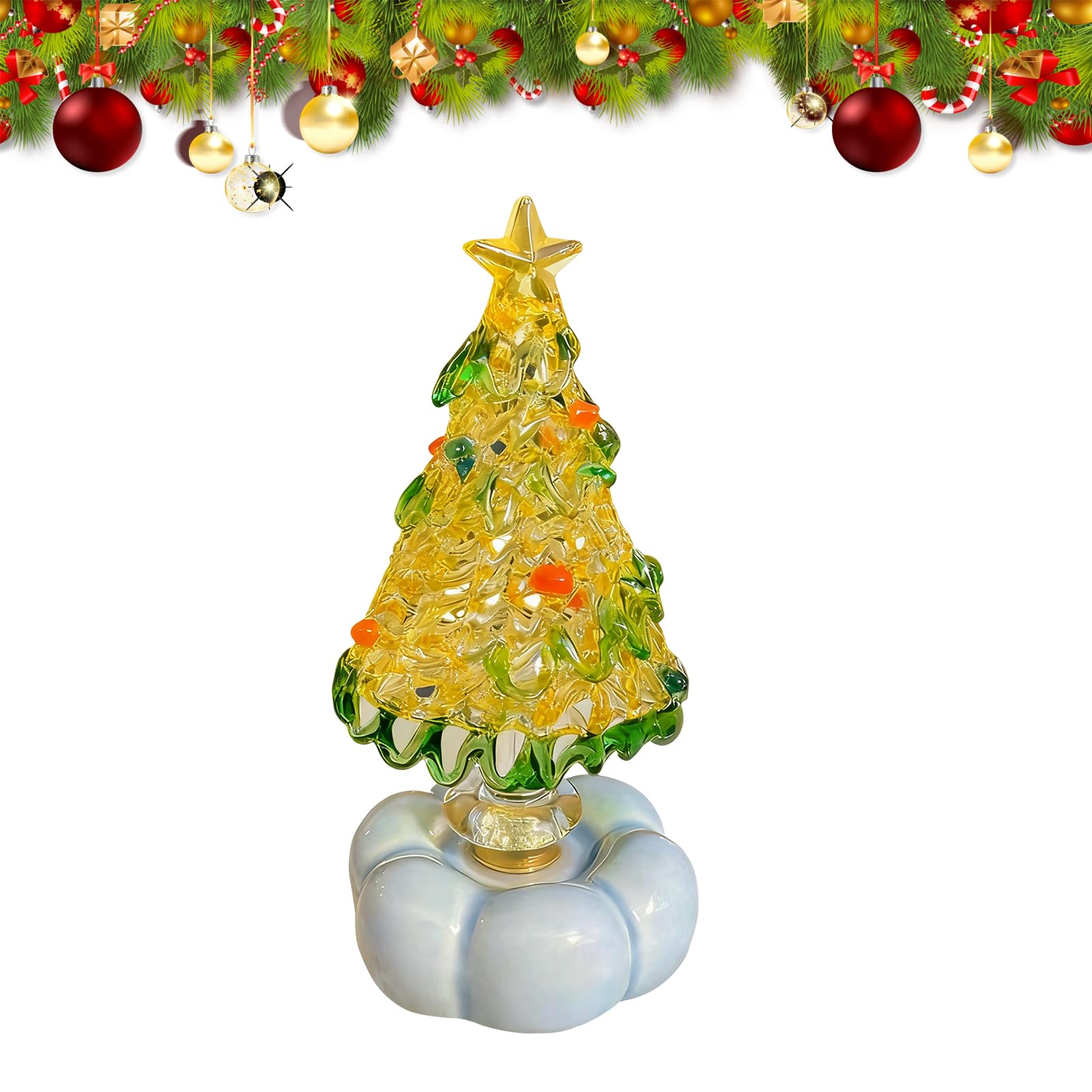 Mini árbol de Navidad artesanal con giro de 360 grados ideal para regalar en fiestas