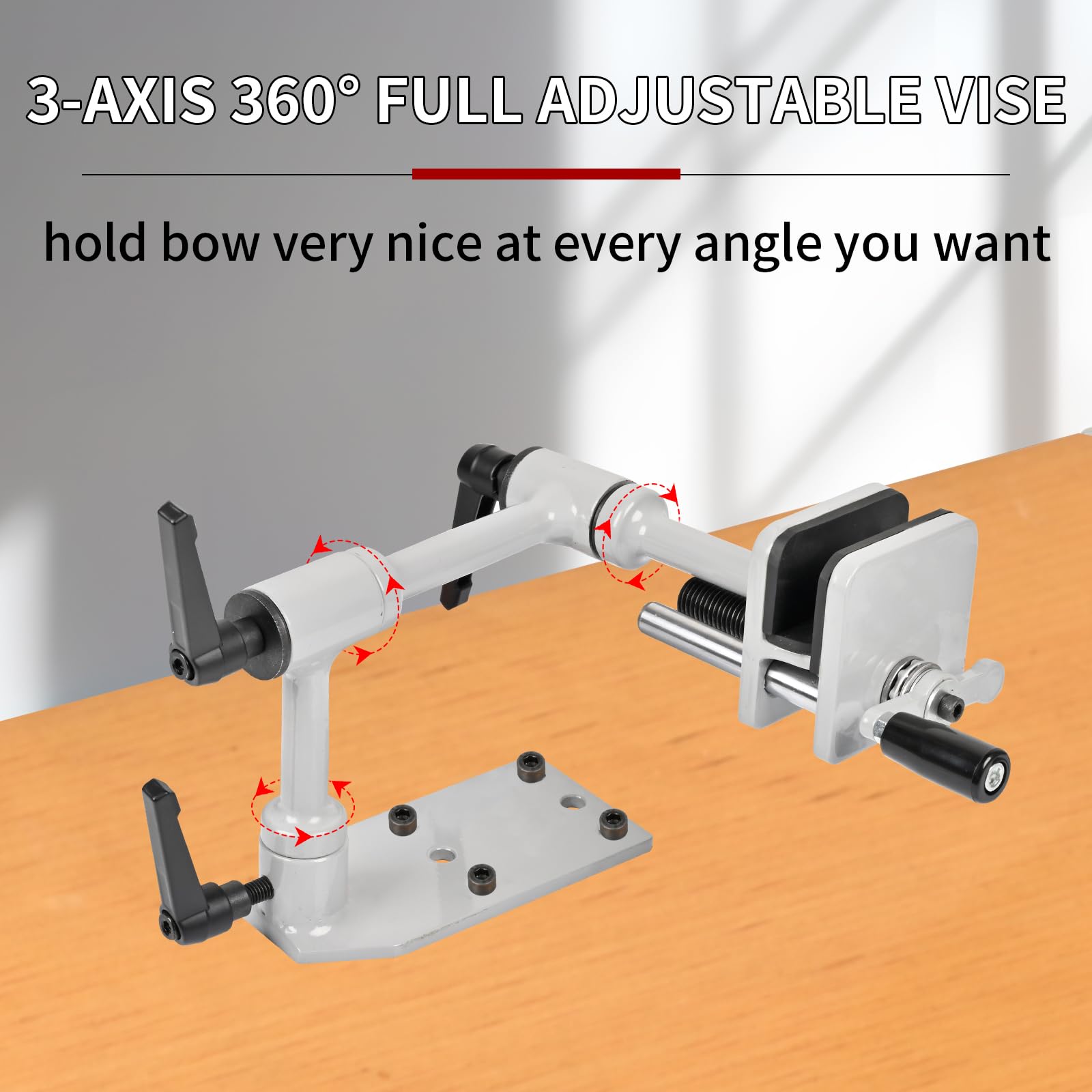 SOPOGER Bow Vise for Compound Bows - 360° Universal Adjustment Cross Bow Making Tool Compound Bow Press Recurve Bow Level Kit Archery Building Accessories for Arrow Rest & Sight Tuning