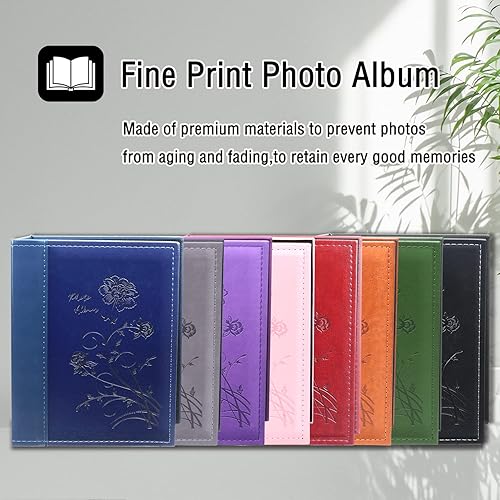 Miniatura 6 de Artmag Álbum de fotos de 5 x 7 pulgadas, 2 paquetes de páginas transparentes con bolsillos, cubierta de cuero, libro deslizante para álbum de fotos,