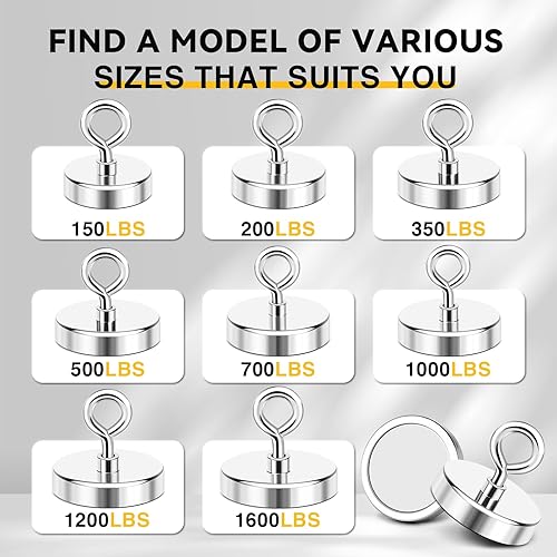 Miniatura 7 de DIYMAG - Imanes de pesca de neodimio fuertes, imán de tierras raras de alta potencia con una capacidad de tracción de 300 lbs y mango, diámetro de