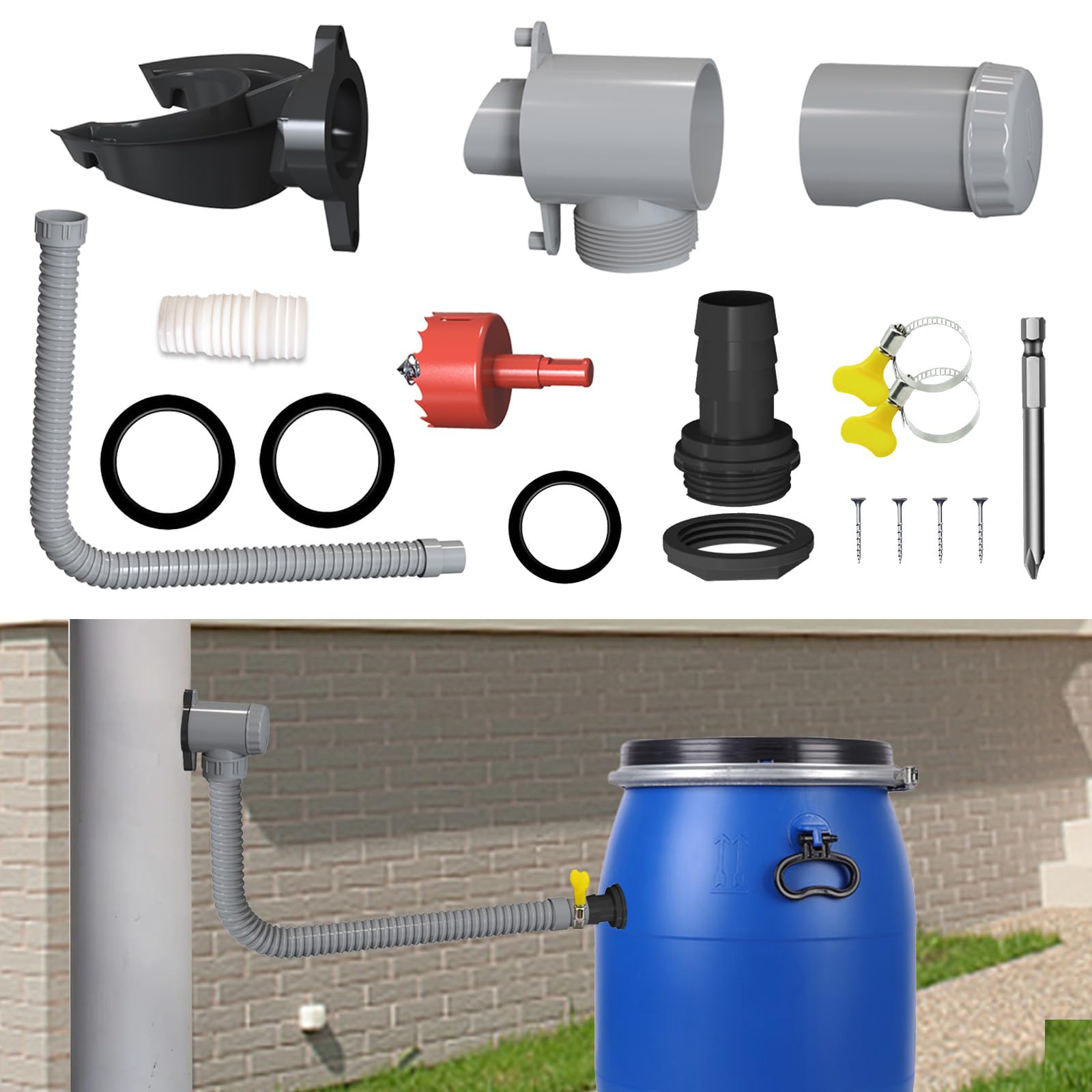 Collettore Di Acqua Piovana Speedy Per Pluviali Da 70-100 Mm Collettore Di Acqua Piovana Per Cisterne Per Lacqua Piovana Per Tetti Fino A 80 M 87065445