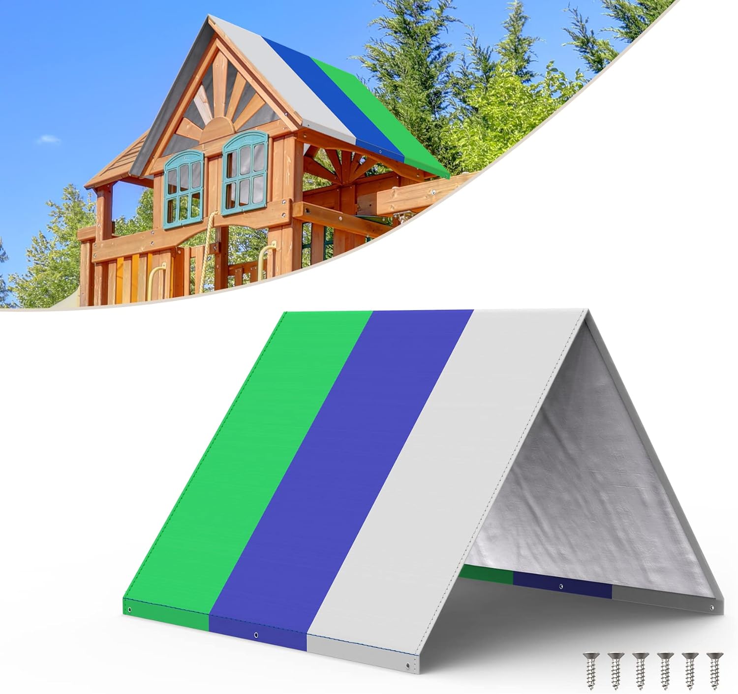 Flehomo Swing Set Replacement Tarp, 52 x 90 Inches Kids