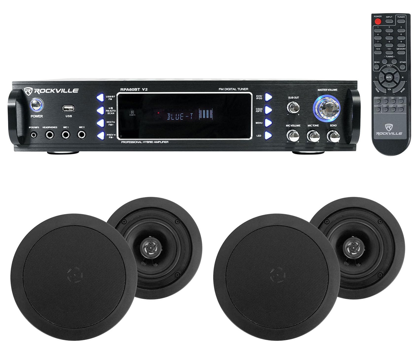 Rockville Home Theater Bluetooth Receiver+(4) 5.25