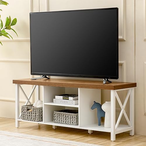 Miniatura 7 de GAZHOME Soporte de TV para TV de hasta 65 pulgadas, mueble de TV con almacenamiento abierto, unidad de consola de TV con estantería para sala de