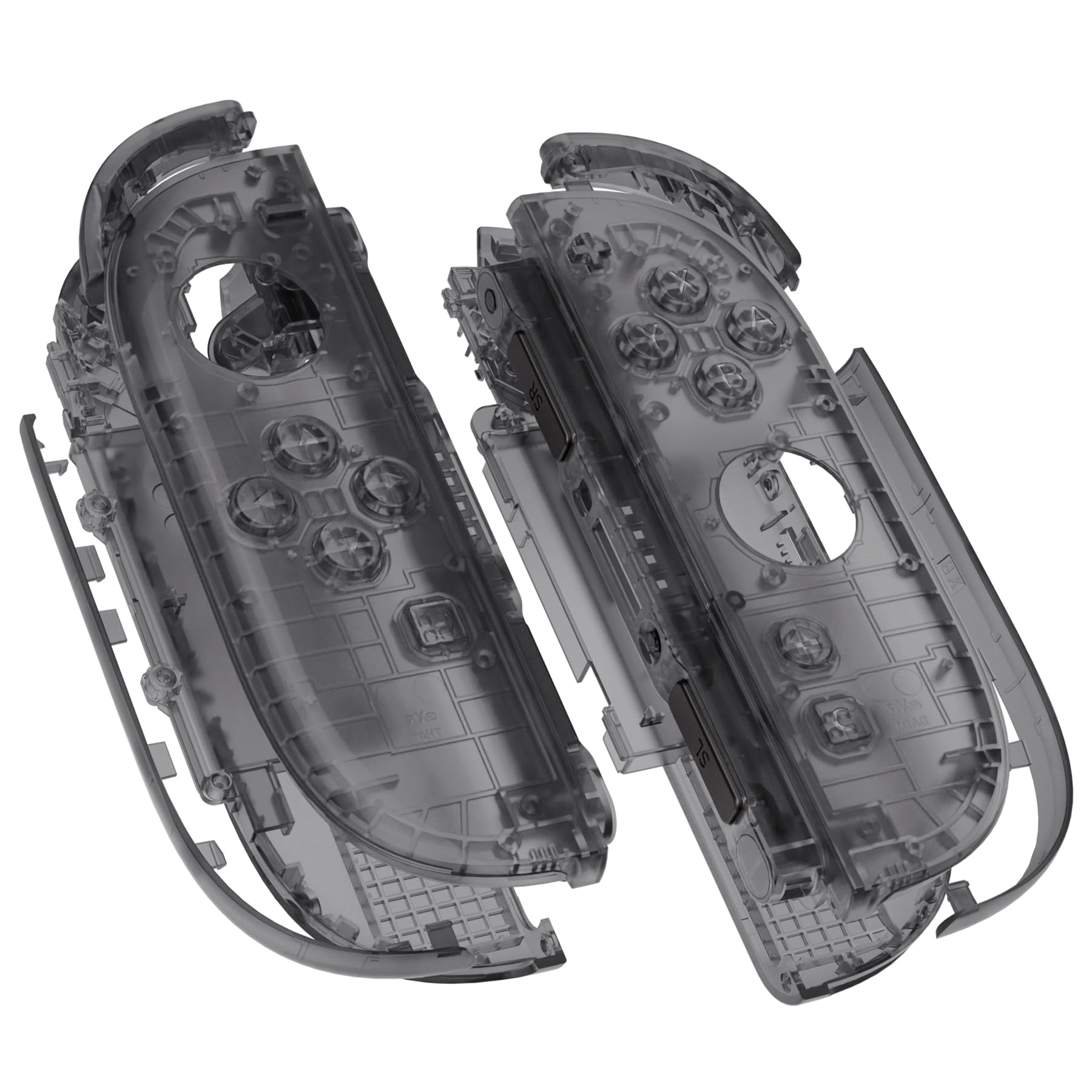eXtremeRate Coque pour Switch 2 Joycon avec Boutons de Remplacement Complet DIY et Outil, Coque Joycon 2 pour Nintendo Switch 2 Accessoires-Noir Transparent