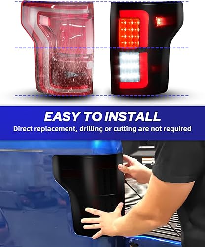 Miniatura 5 de AUTOONE - Para Ford F150 2015-2020 Conjunto de luces traseras LED F-150 compatibles con Ford F-150 2015 2016 2017 2018 2019 2020 Ford F-150, lado