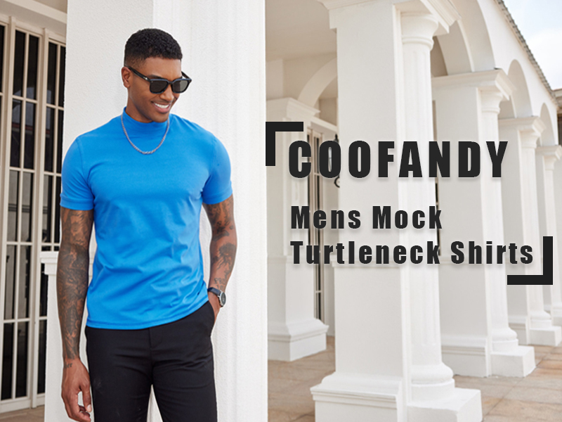 COOFANDY Men Heavy Heavyweight Cotton T-Shirt Casual Mock