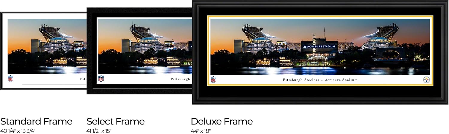 Acrisure Stadium, Home of the Pittsburgh Steelers - 44x18-inch Double Mat, Deluxe Framed Picture by Blakeway Panoramas
