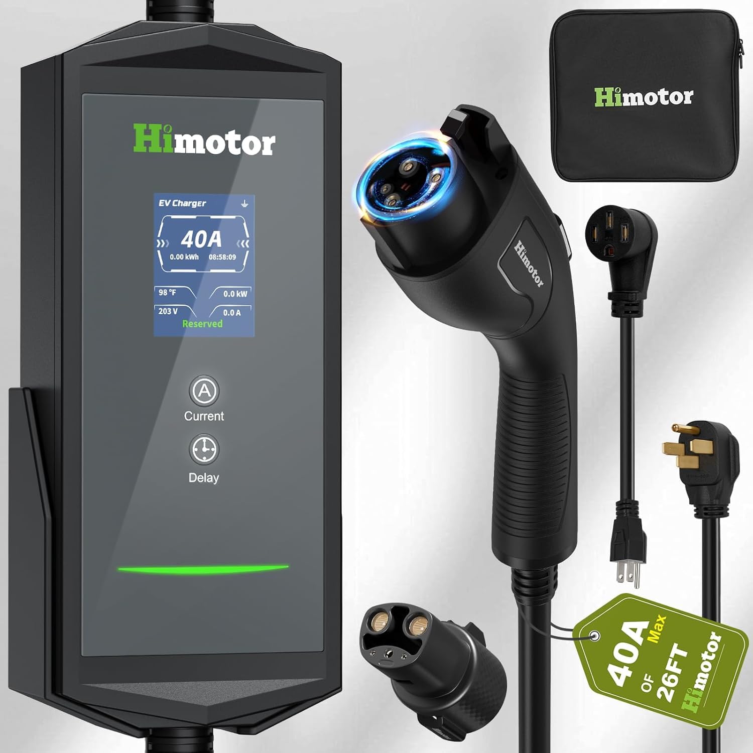 Amazon.com: Tesla Charger 40Amp 9.6KW, Portable Level 2 EV