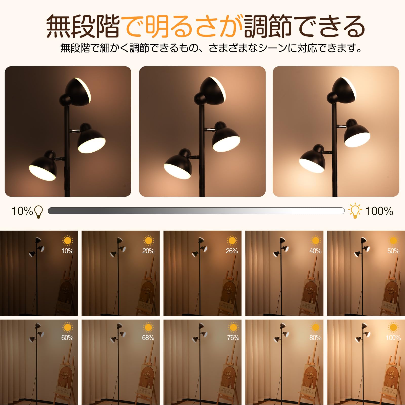 Amazon.co.jp : 【QOL格上げ】 SHANHE フロアライト 3灯 間接照明