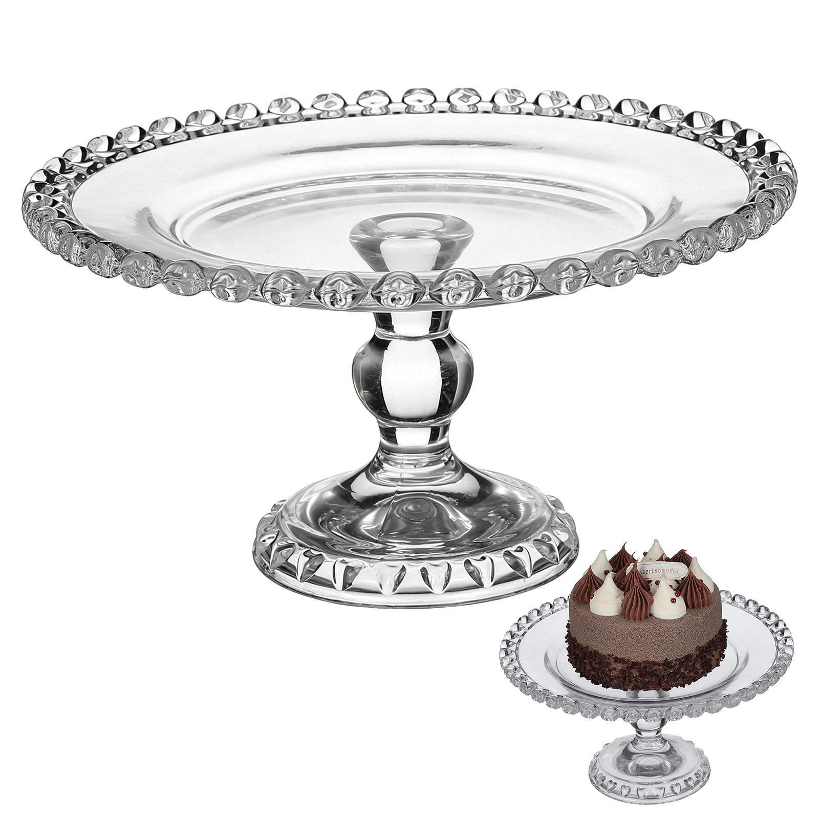 Plat gâteau sur pied en verre pour magnifier vos dîners et grands buffets