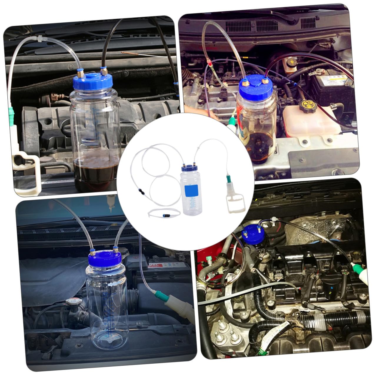 Cabilock Kit Bomba Extractora de Aceite Manual para Coche Herramienta de Reparación con Depósito Cierre de Presión Negativa para Mantenimiento Automotriz