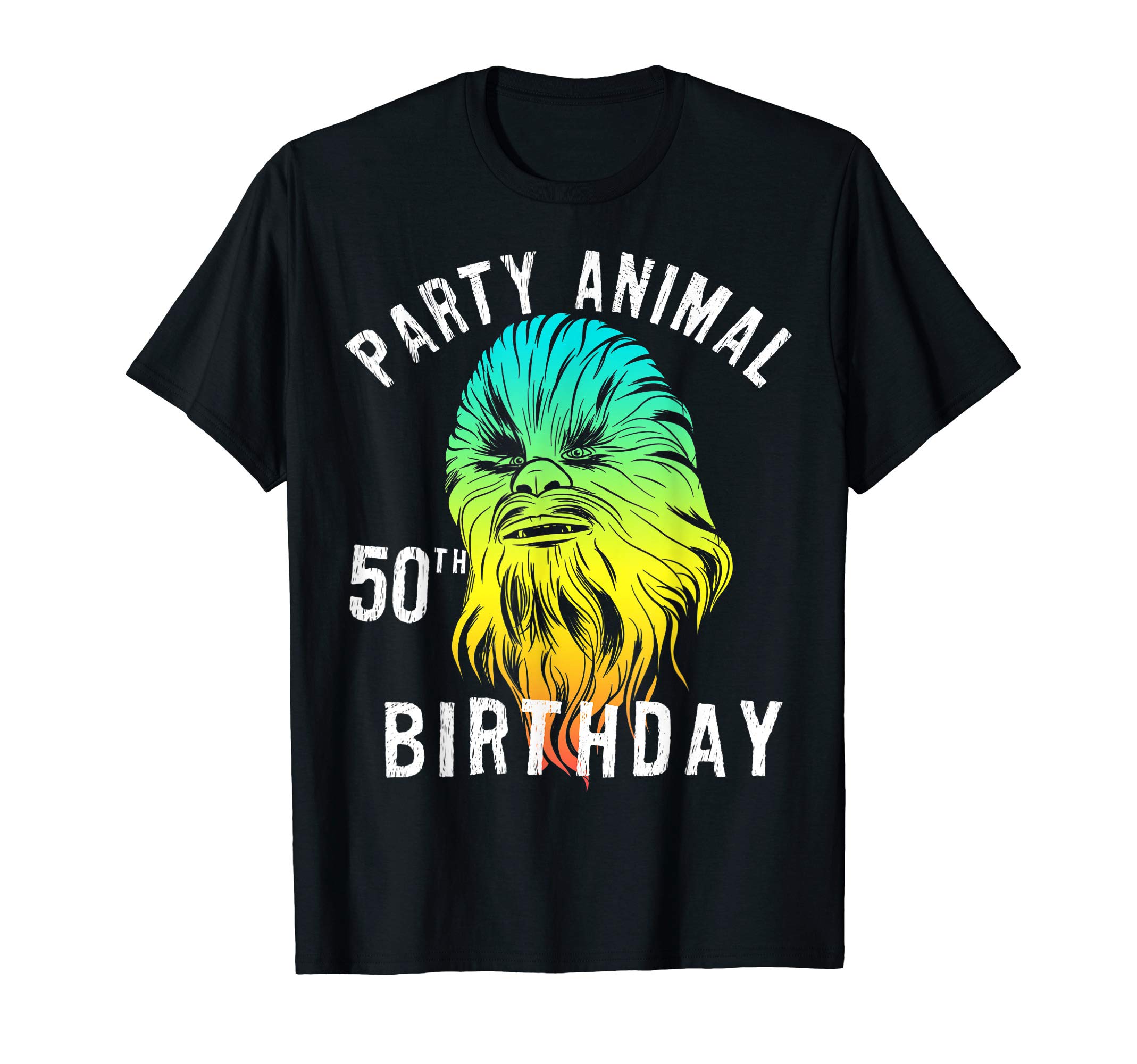 Star Wars Chewie Party Animal 50th Birthday Color Portrait T-Shirt