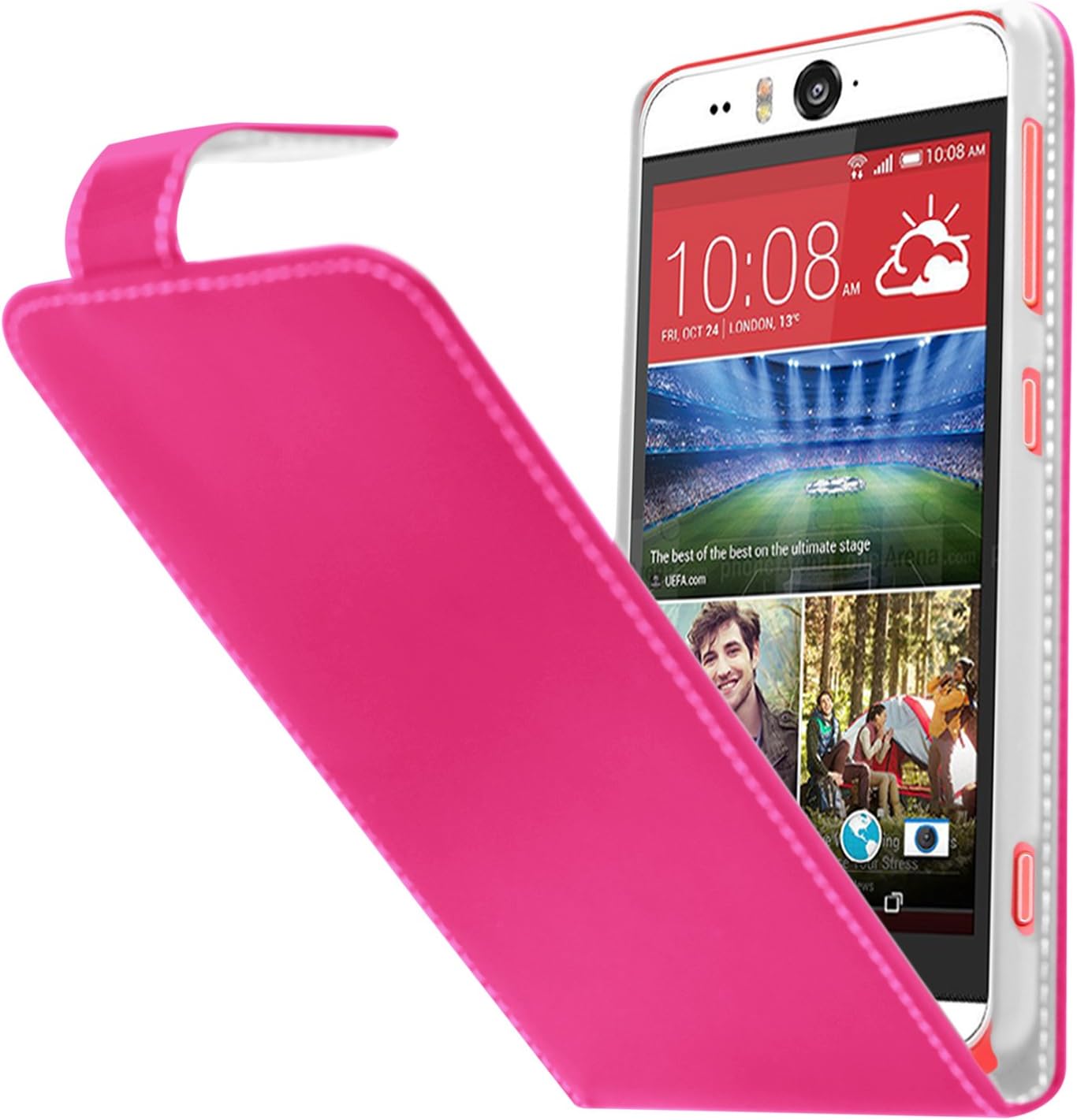 Samrick Specially Designed Leather Flip Case for HTC Desire Eye - Pink