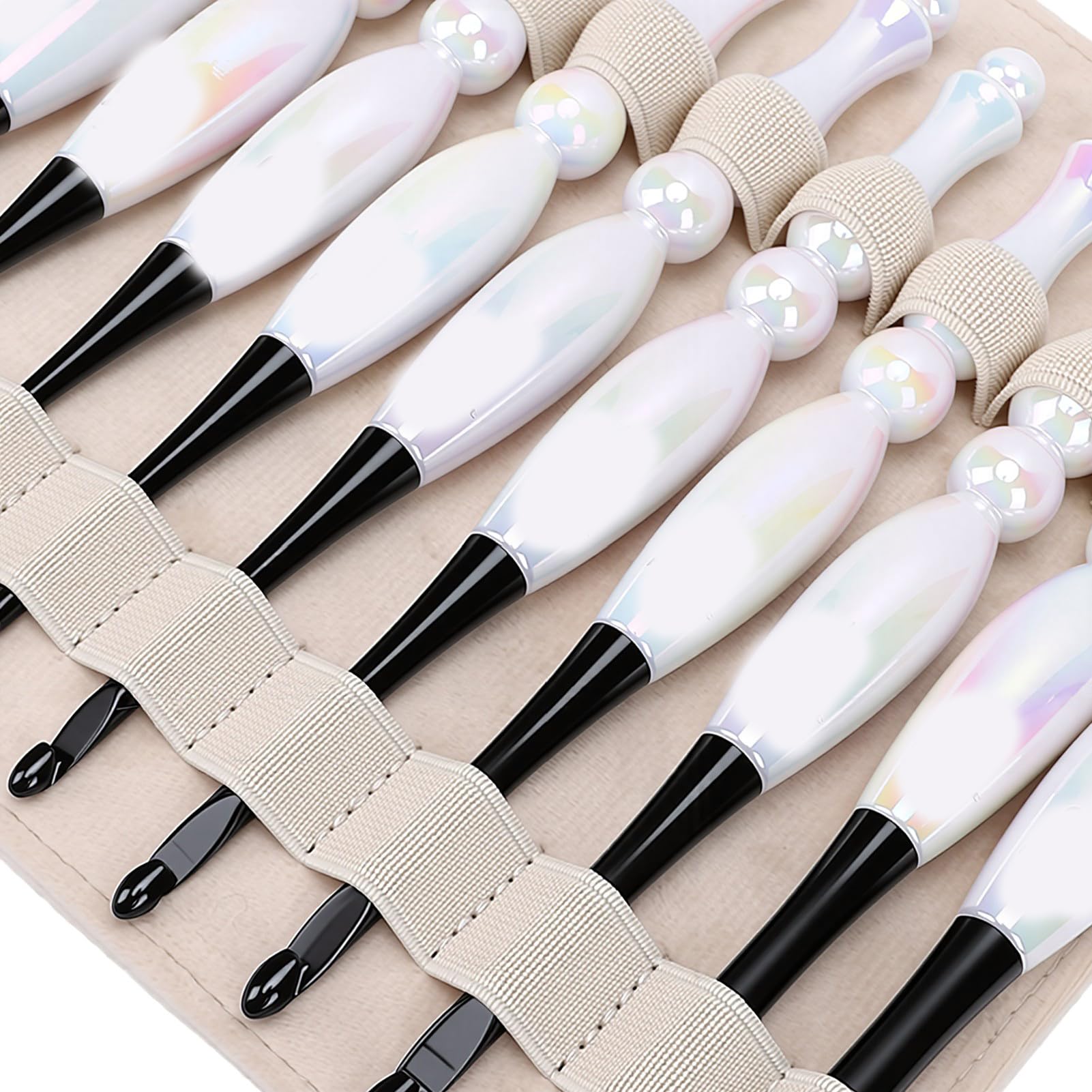 Xiuganpo Juego de Agujas de Ganchillo, Mangos Ergonómicos, 10 Tamaños de 3 Mm a 8 Mm Agujas de Ganchillo Ergonómicas Claramente Marcadas, Kit de para Principiantes con Bolsa de Almacenamiento de