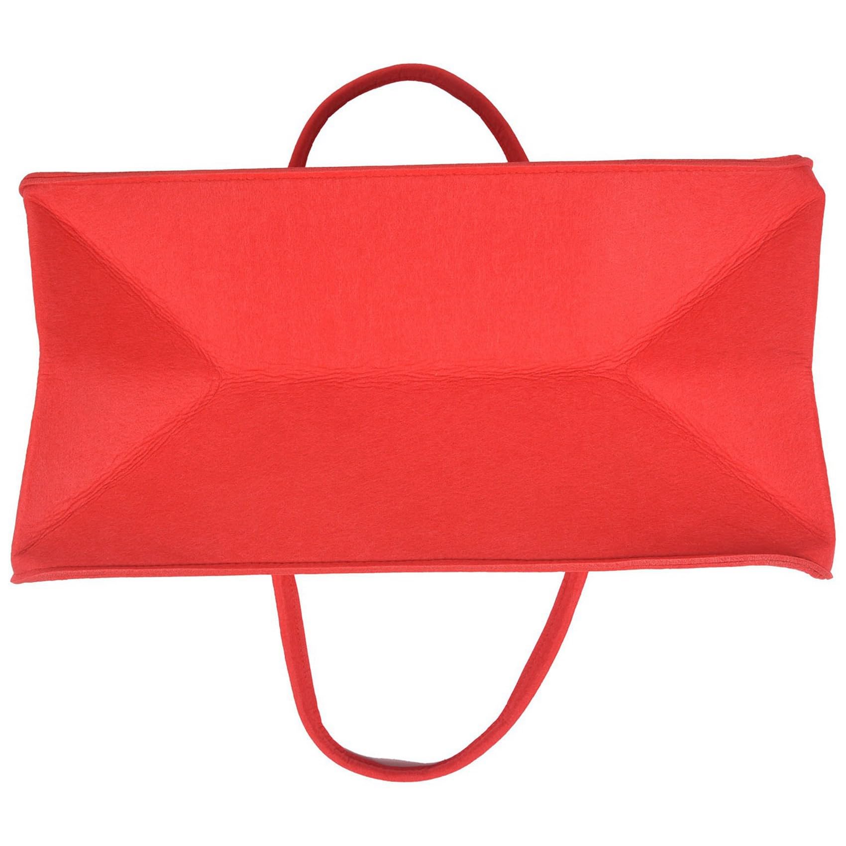 8 x Handtasche aus Filz, Aufbewahrungstasche aus Filz, Einkaufstasche, großes Fassungsvermögen – Rot, rot, Einheitsgröße