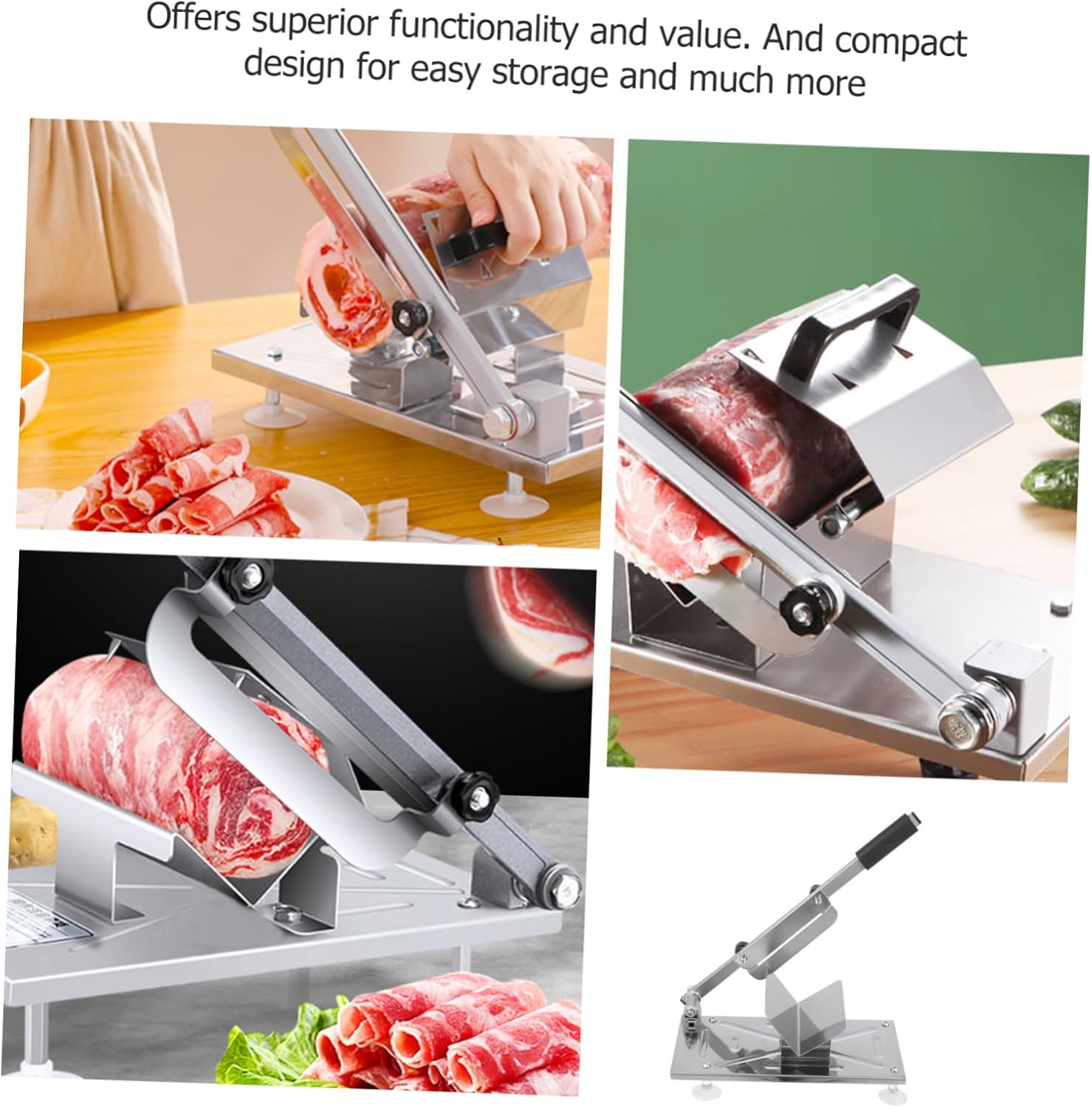 1pc Manual Stainless Steel Meat Slicer for Lamb and Beef Efficient Kitchen Shredder for Fast Meat Preparation Compact Design for Easy Storage
