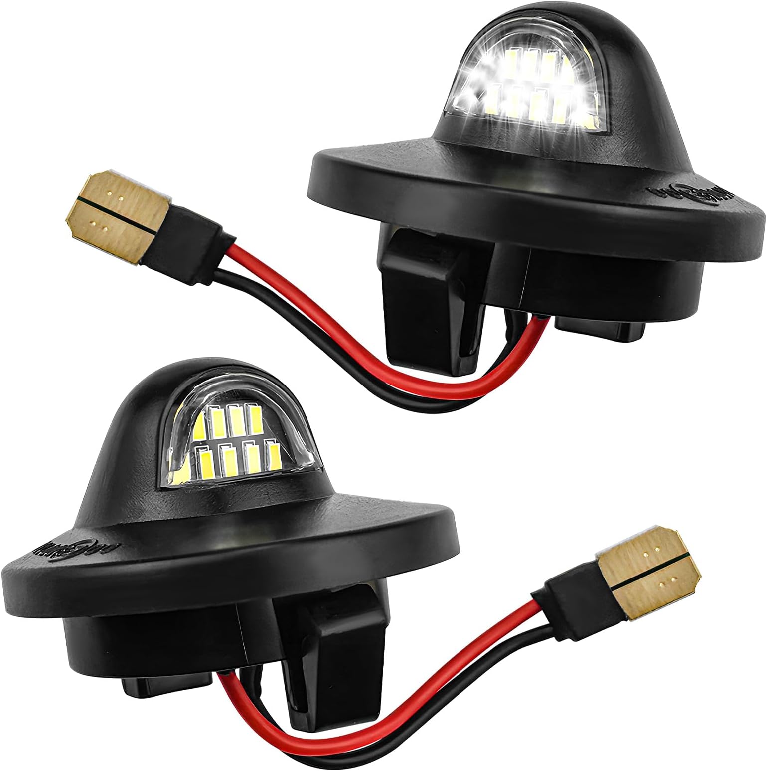 2 PCS Full LED License Plate Light Tag Lamp Assembly, 6500K Vehicle Rear License Plate Lamp Assembly Replacement, Car Tag Lights Compatible with F150 F250 F350 Ranger Explorer