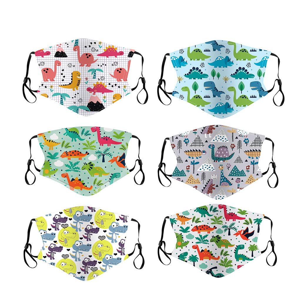 JINLILE(Ship From USA) 6PCS Kids Face Bandana Reusable Dust Seamless Balaclava Cloth Fabric Adjustable Washable Re-Useable Scarf