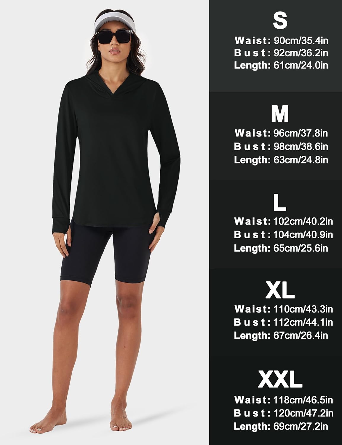 TACVASEN Women's UPF 80+ UV Protection Hoodie Lightweight Long Sleeves Quick Dry Fishing Running Workout Shirt Outdoor