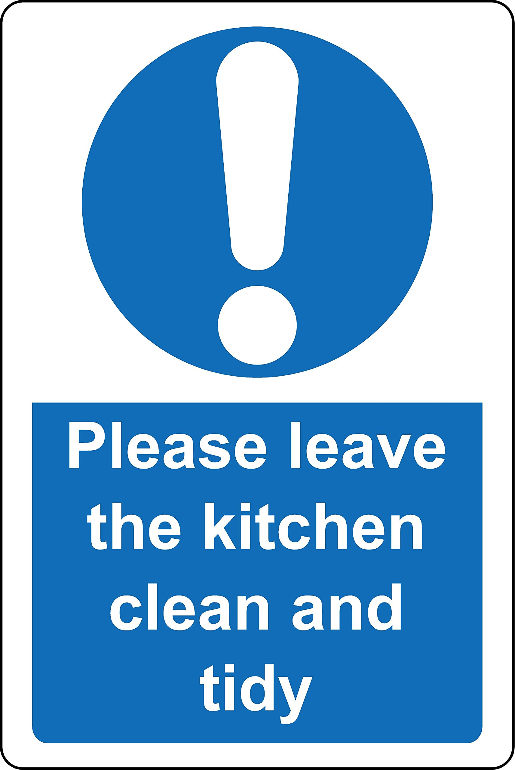 Please leave the kitchen clean and tidy Sign - Self adhesive sticker (300mm x 200mm)