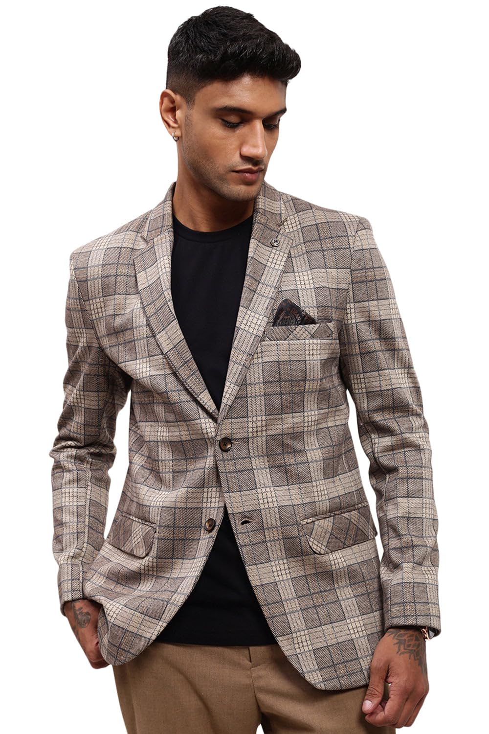 showoffff SHOWOFF Men's Grey Checked Single-Breasted Blazer-LBR-2415_Grey-picture-44
