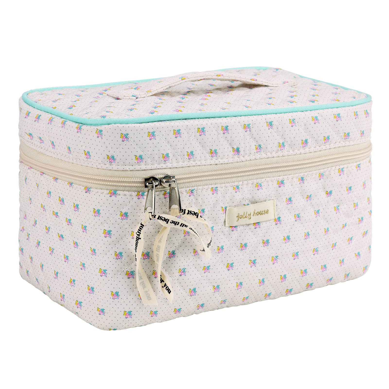 YSONG makeup bag, beige-L, Fashion