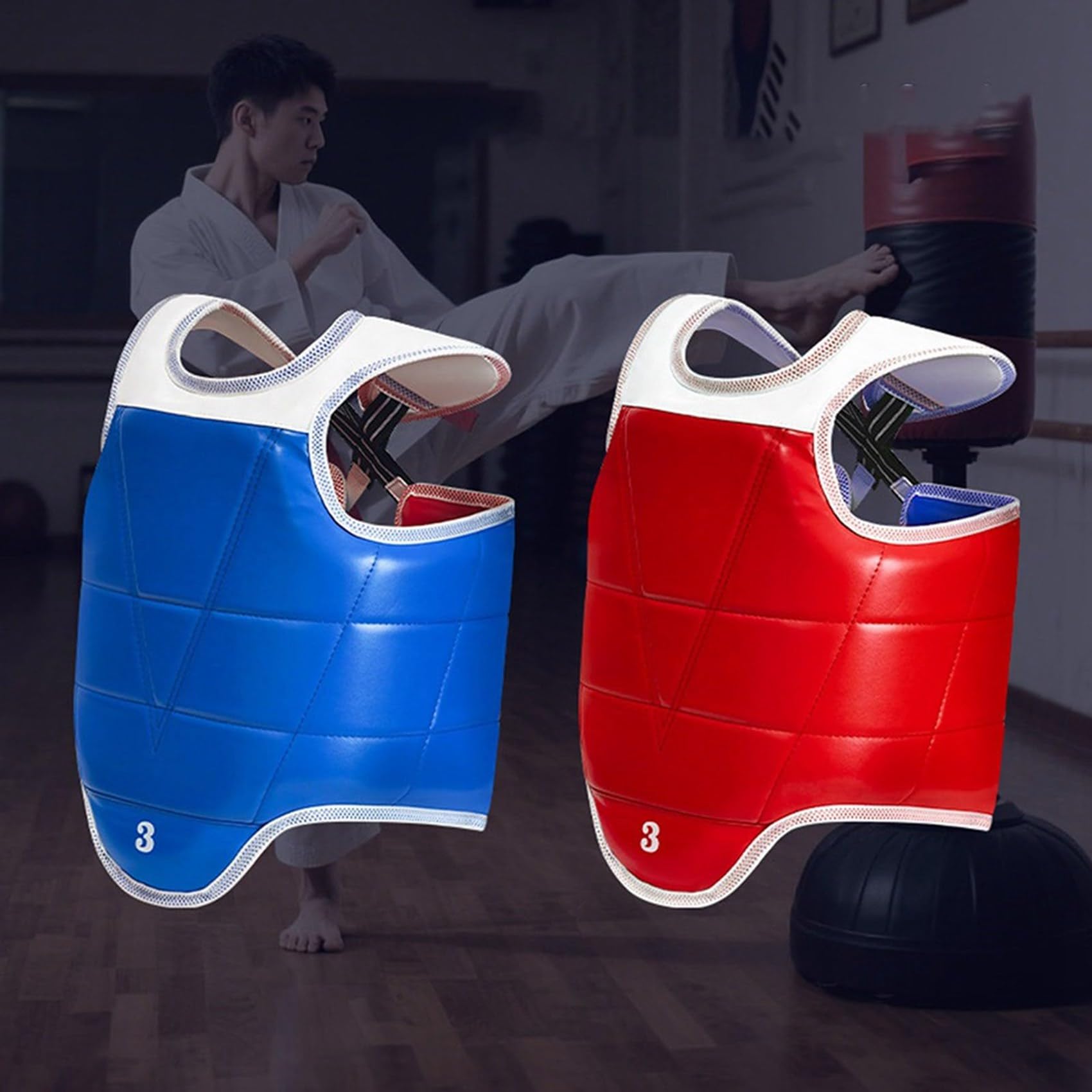 Protector de Pecho Taekwondo Talla M PU de Alta Resistencia