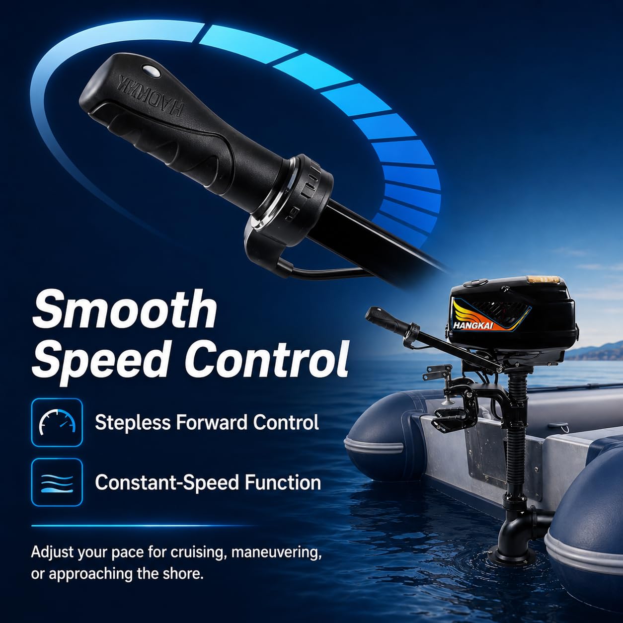 Motore elettrico fuoribordo da 48 V, 1000 W, con 15 km/h