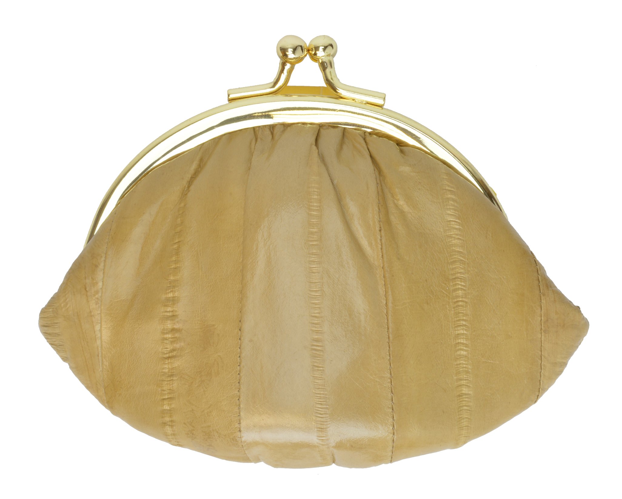 MARSHAL Genuine Eelskin Soft Leather Small Change Purse Organizer