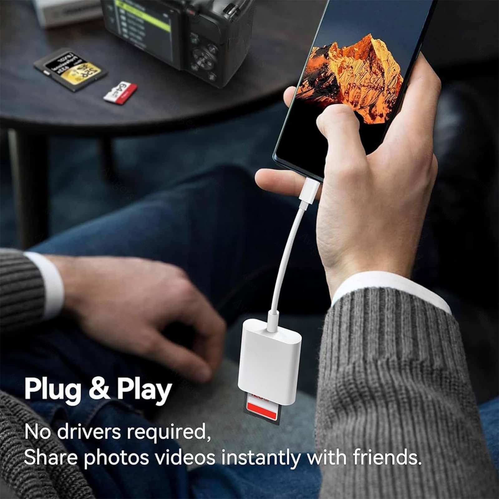 Lettore Di Schede SD 3-in-1 Per IPhone, Android E IPad - Con Connettori IOS E USB-C, Ingressi SD/MicroSD/USB-A, Plug And Play