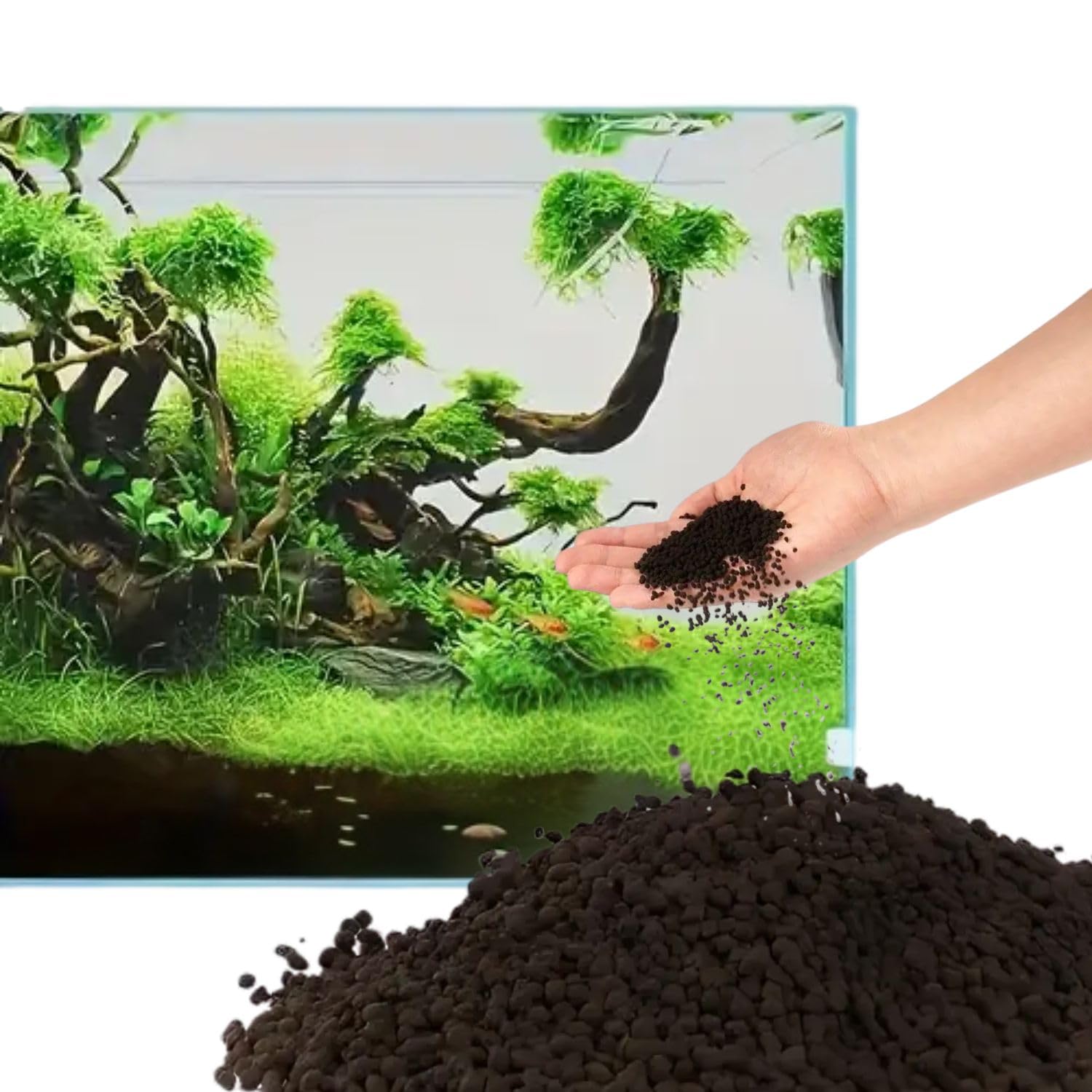 VAYINATO® 450g Black Aqua Soil Substrate for Planted Aquarium | Loose Nutrient-Rich Soil for Aquascaping, Shrimp & Freshwater Tanks | Promotes Plant Growth & Stable Water Parameters-image-22