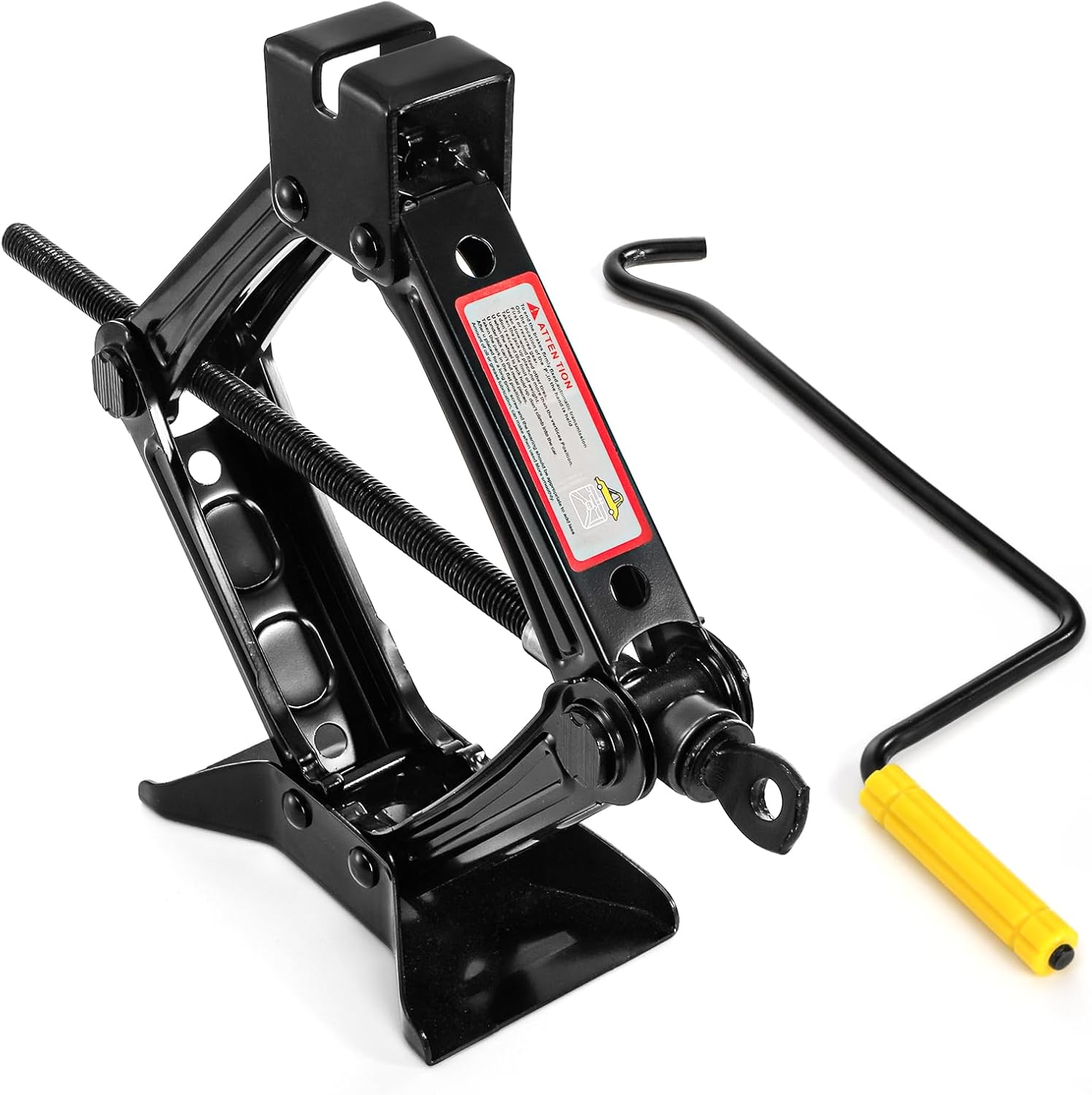 Fasmov Heavy Duty 1.5T Scissor Jack, 3.6"-13.8" Lifting Range Steel Car Jack, Portable Emergency Tire Change Kit for SUV, Van, Wagon, Vehicle, 3307lbs Capacity