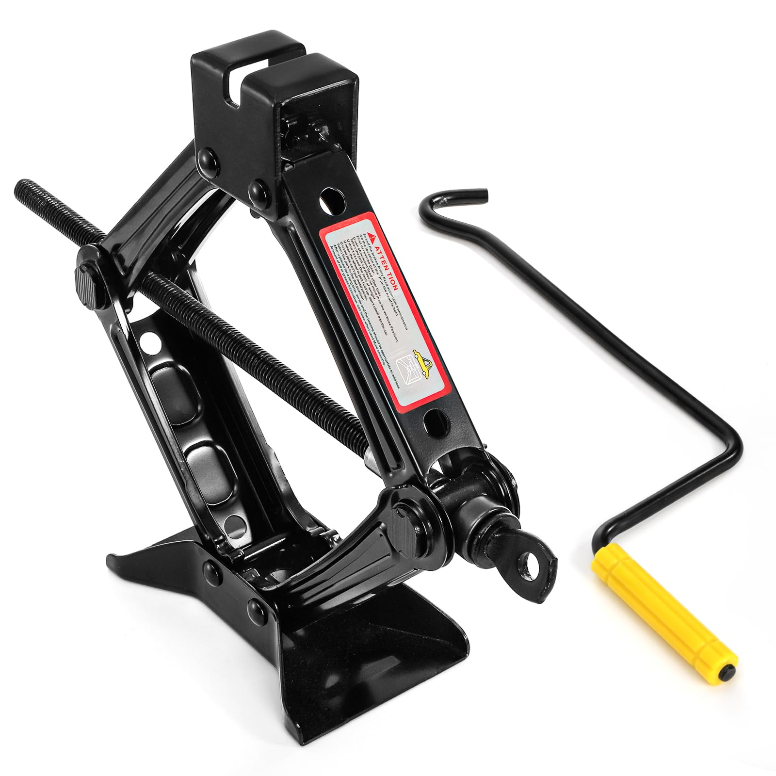 Fasmov 1.5 Ton Gato de Tijera con Llave de Carraca para Automóviles Elevador Coches Camionetas, Negro