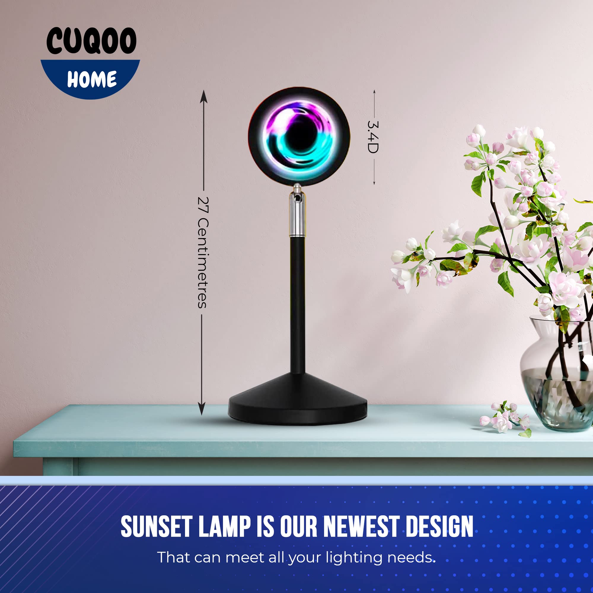 Lampe Coucher De Soleil, Projecteur Décoratif D'intérieur Avec 16 Couleurs Et 4 Modes, Lampe à Changement De Couleur, Projection De Lumière Du Soleil, Cadeau Pour Enfants | FR