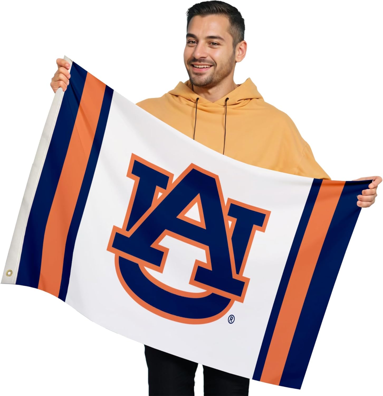 Auburn Tigers College Sports Printed Flag - NCAA Licensed - Nylon - School Banner (White) (2' x 3')