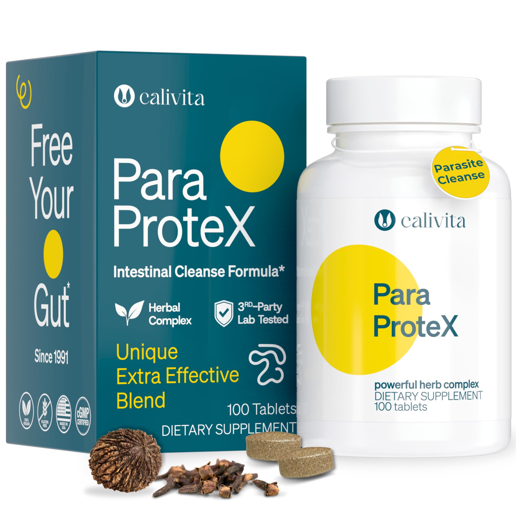 ParaProteX – para Protect Formula – for Gut Health & Natural Detox – Herbal Cleanse for Humans – with Clove, Black Walnut & More – Natural Dewormer & Digestive Support – 100 Vegan Tablets