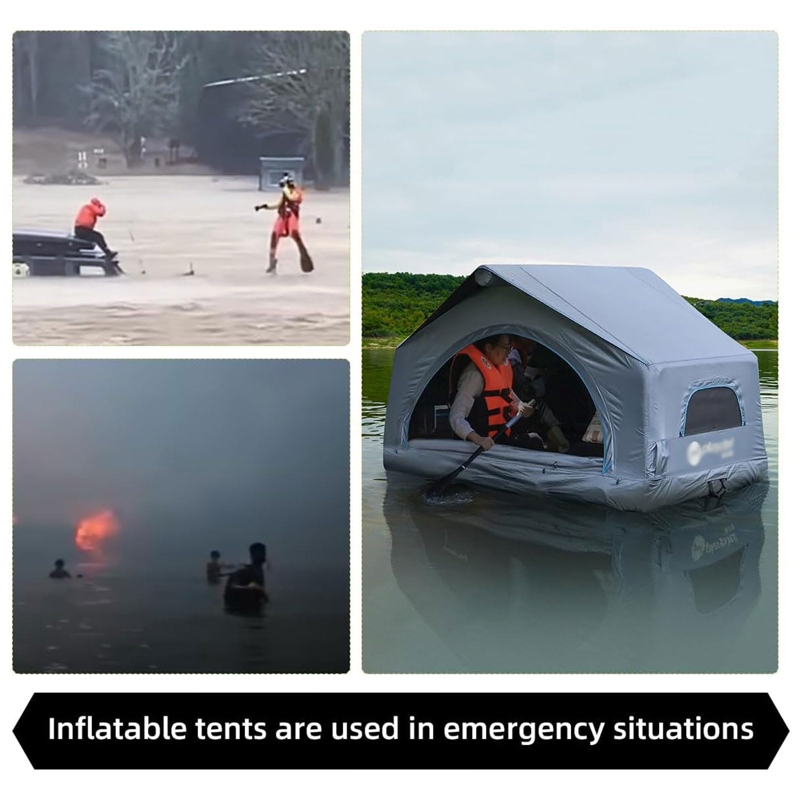 Tente de toit gonflable, portable et coupe-vent pour 2 personnes, tente de toit facile à installer pour voitures et SUV, étanche toutes saisons et prête pour l'aventure