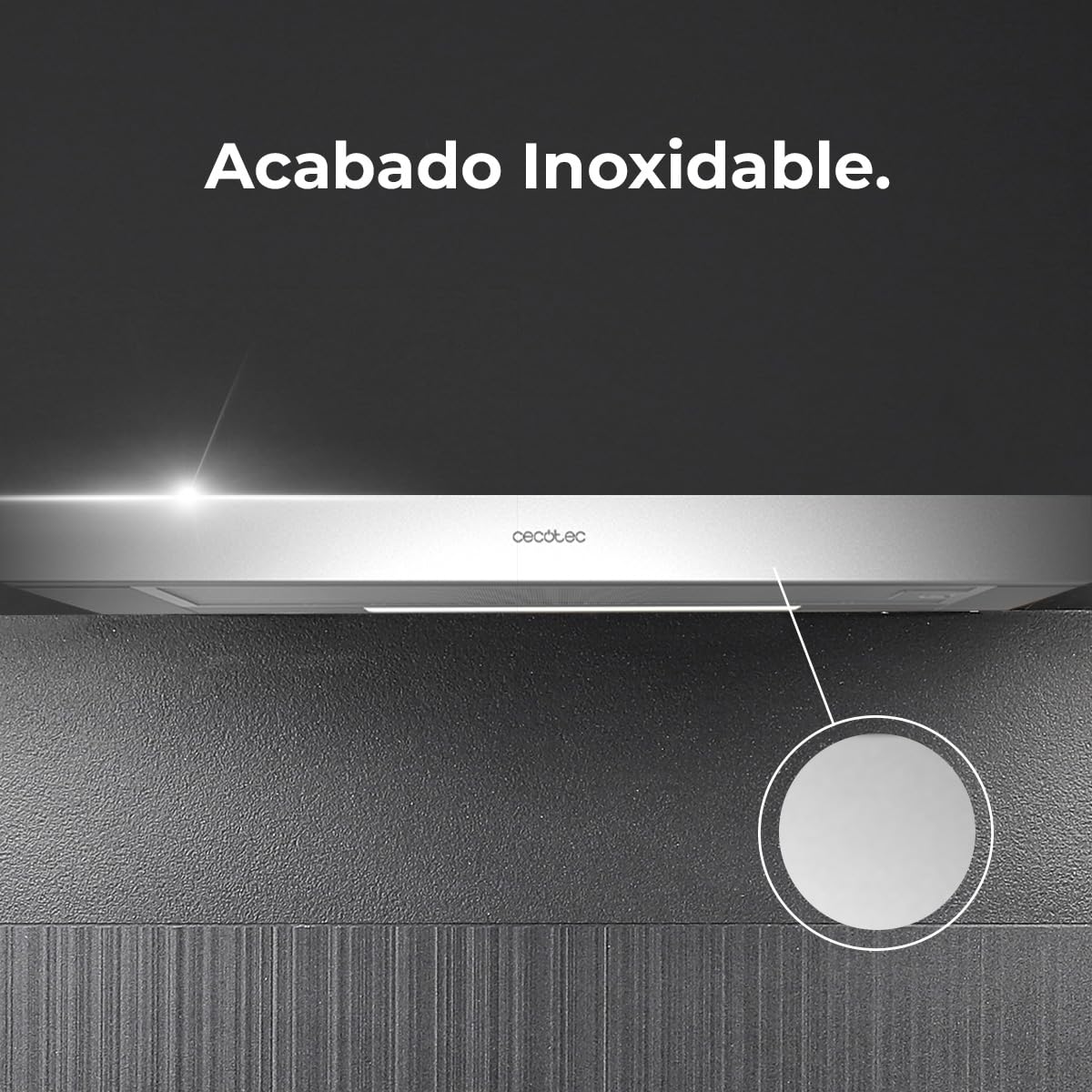 Cecotec Cappa aspirante telescopica da Bolero Flux TLM 603500 Inox A. Motore 70 W, potenza di aspirazione 60 cm, 350 m3/h, meccanico, 2 livelli di potenza, luce e filtro al carbonio, finitura, Inox