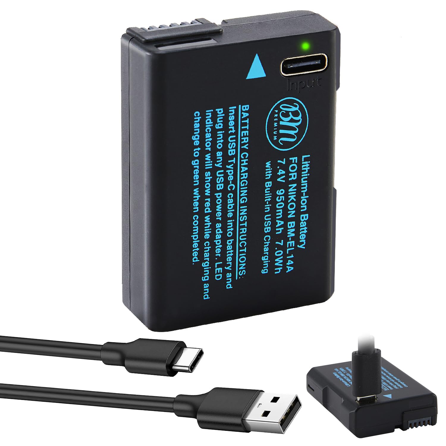 Amazon.com: BM EN-EL14A Battery with Built-in USB-C Charging Port