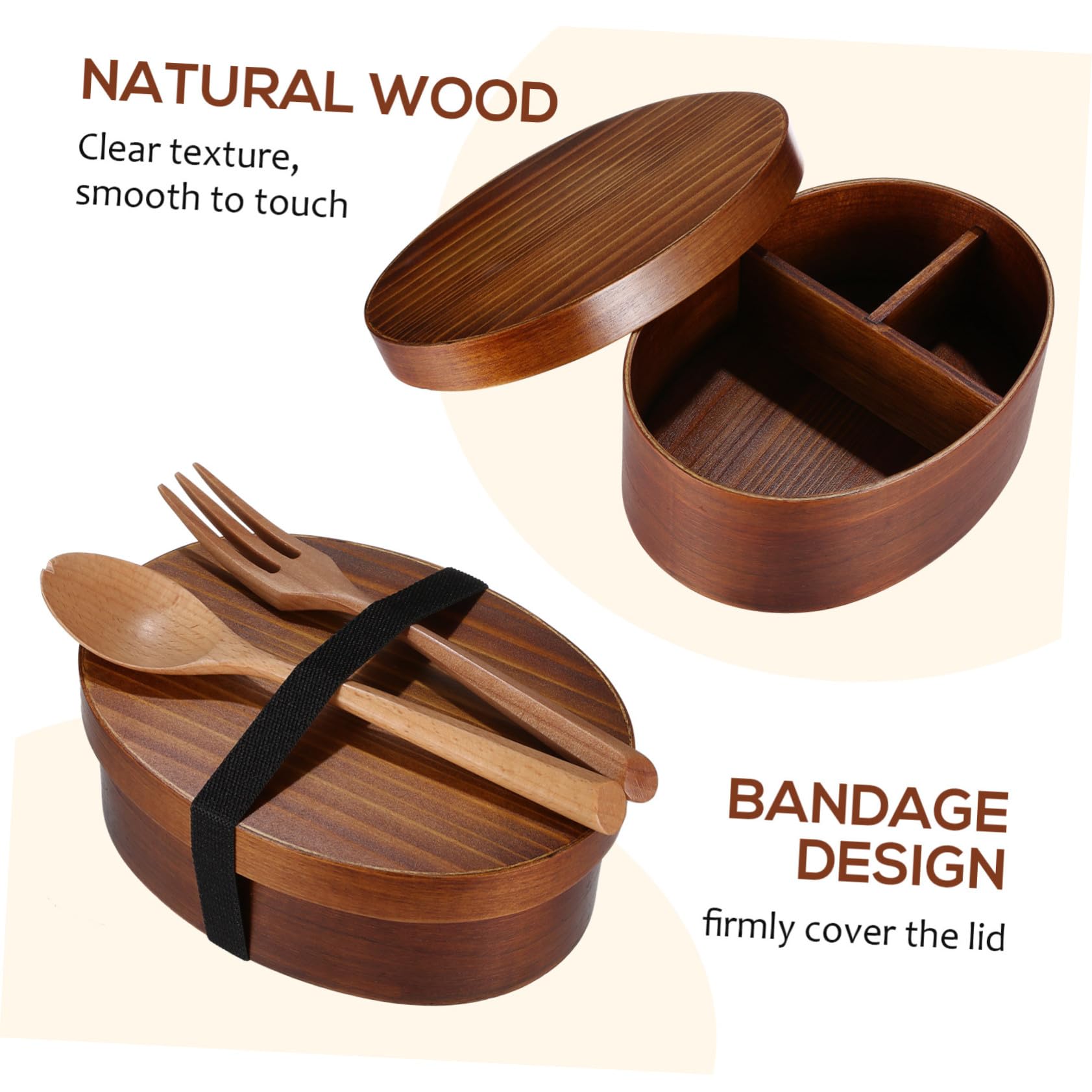 Boîte Bento Japonaise Rétro en Bois pour Sushi et Déjeuner Rentrée Scolaire