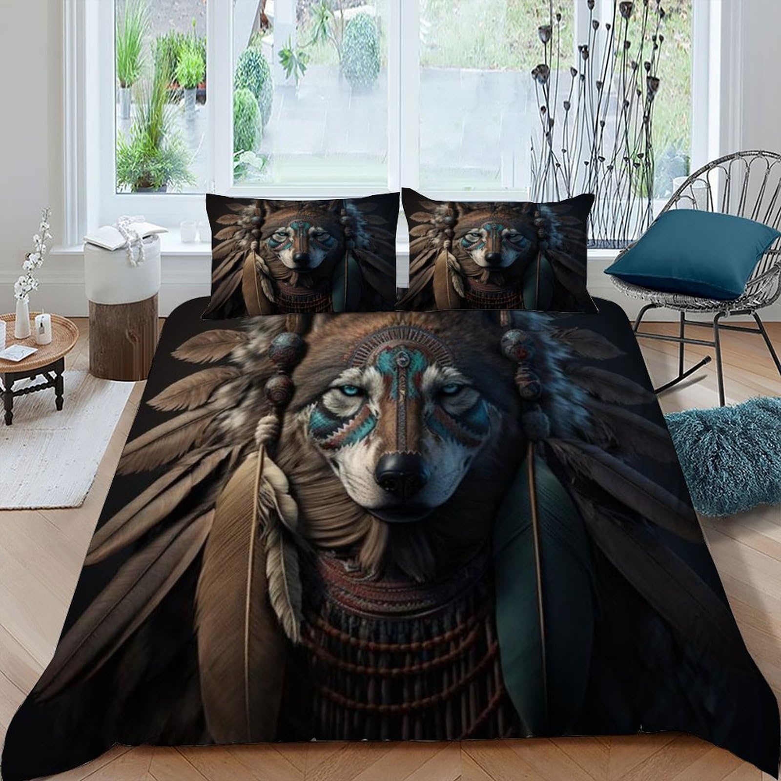 Housse de couette loup 3D pour transformer votre chambre adulte en refuge sauvage
