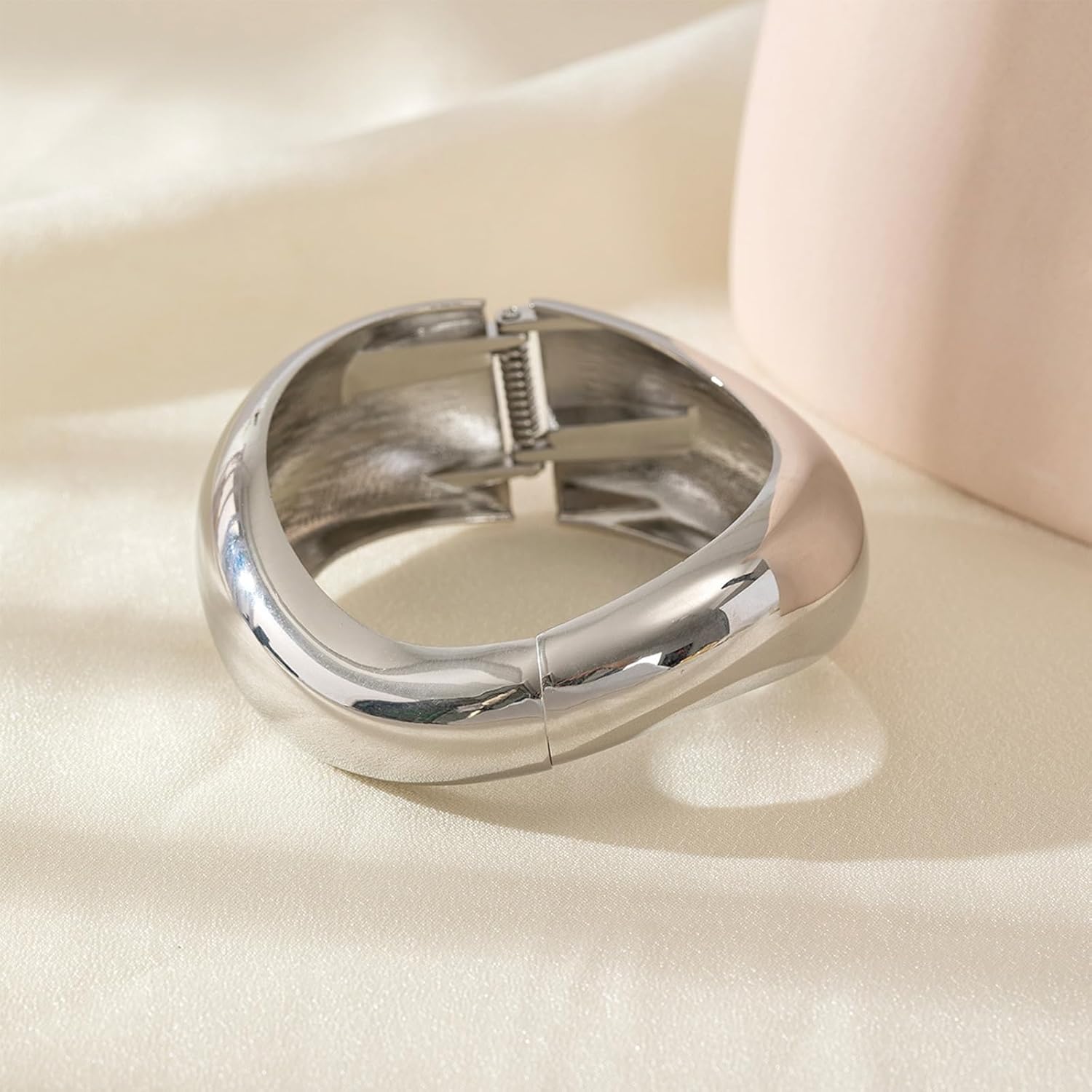 Chunky Gold/Silver Bangle Bracelets for Women Thick Arm Cuff Bangle Bracelet Wrist Wrap Bracelet Jewelry - Image 5