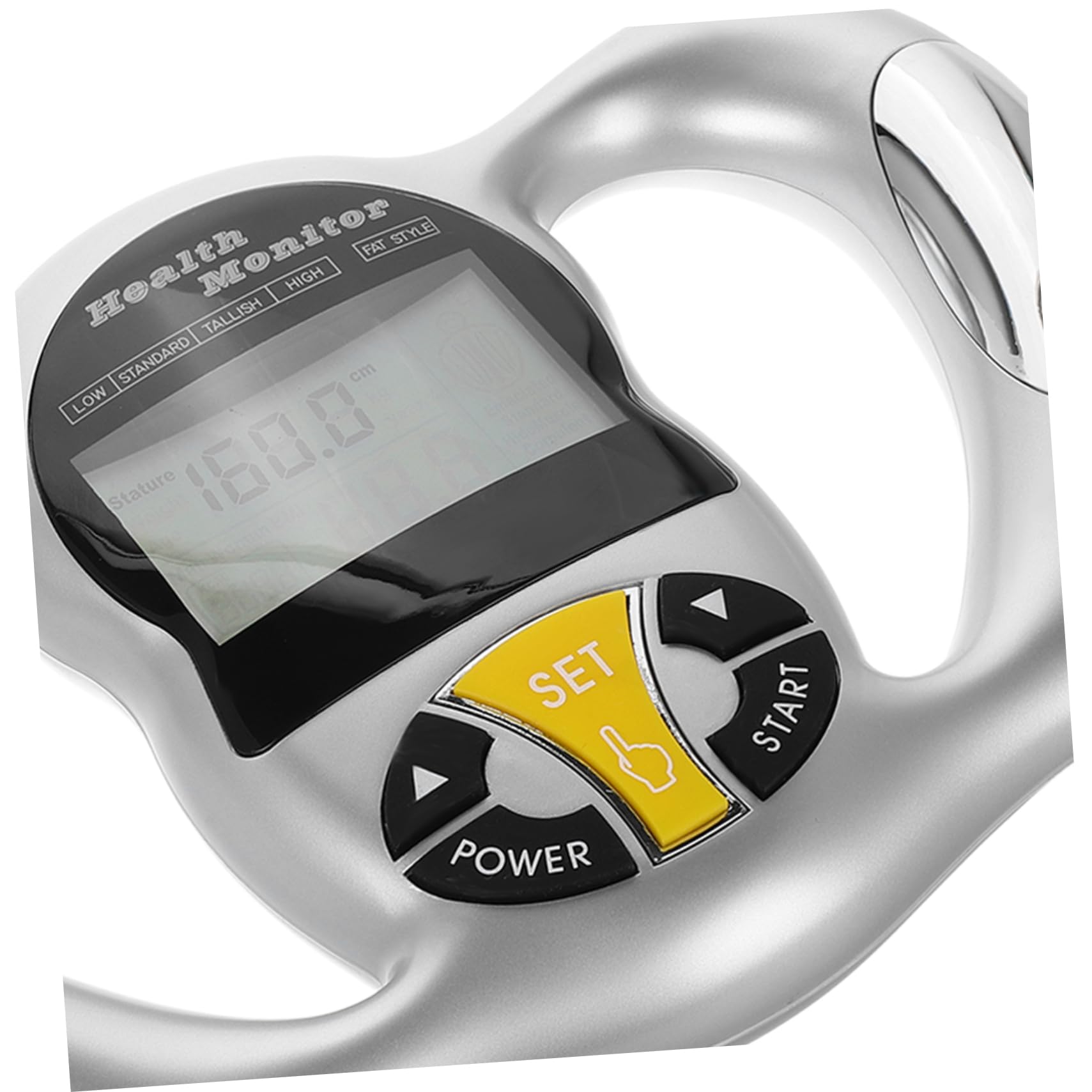 Misuratore Grasso Corporeo Portatile Argento Abs Analisi Bmi | Uso in Movimento, Valutazione Fitness, Tecnologia Avanzata e Design Leggero per Controllo Rapido