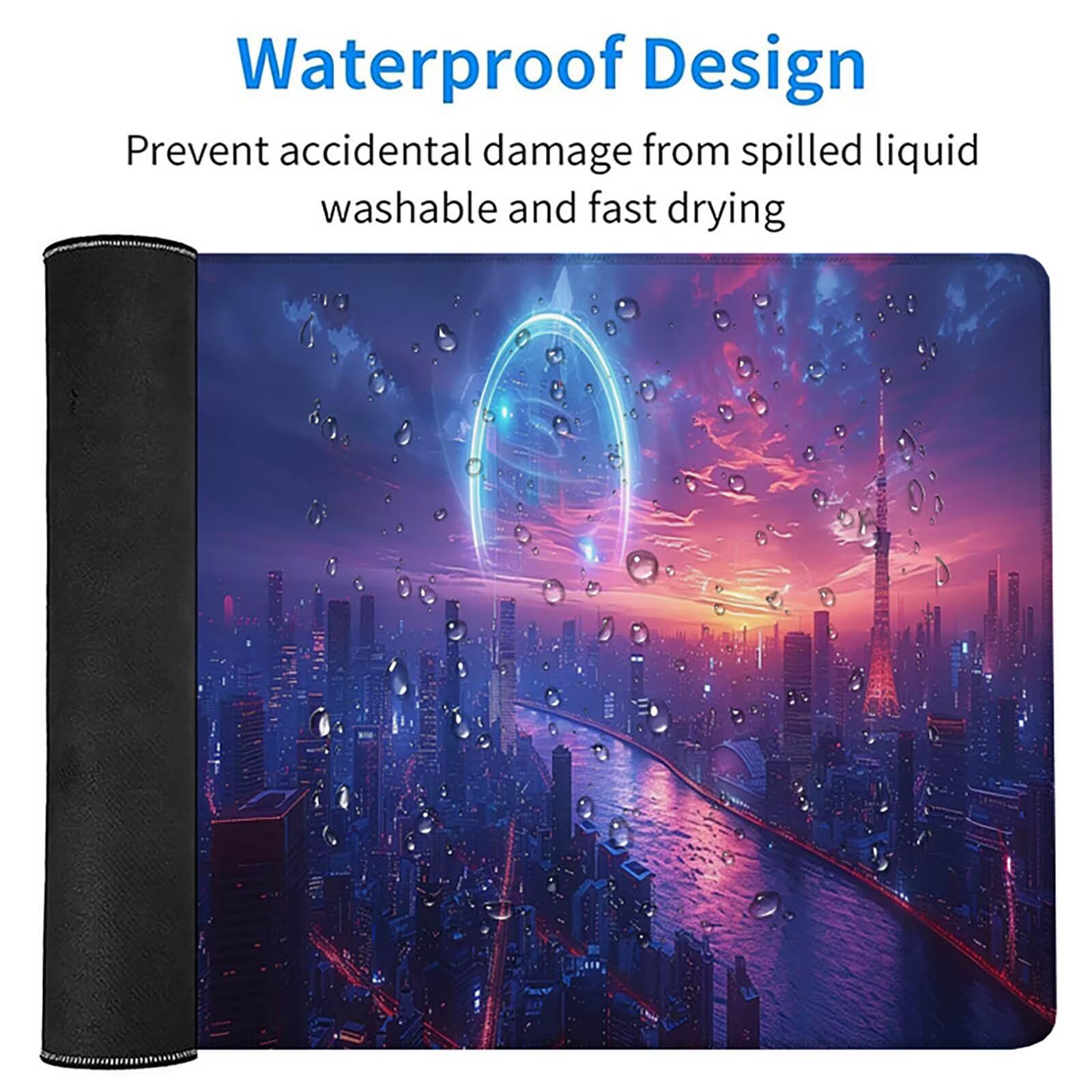 Fioletowa podkładka pod mysz do gier, podkładka pod mysz XXL 1200 x 600 x 3 mm, mata na biurko ze zszytymi krawędziami, podkładka pod mysz poprawia dokładność i szybkość, akcesoria biurowe i do gier