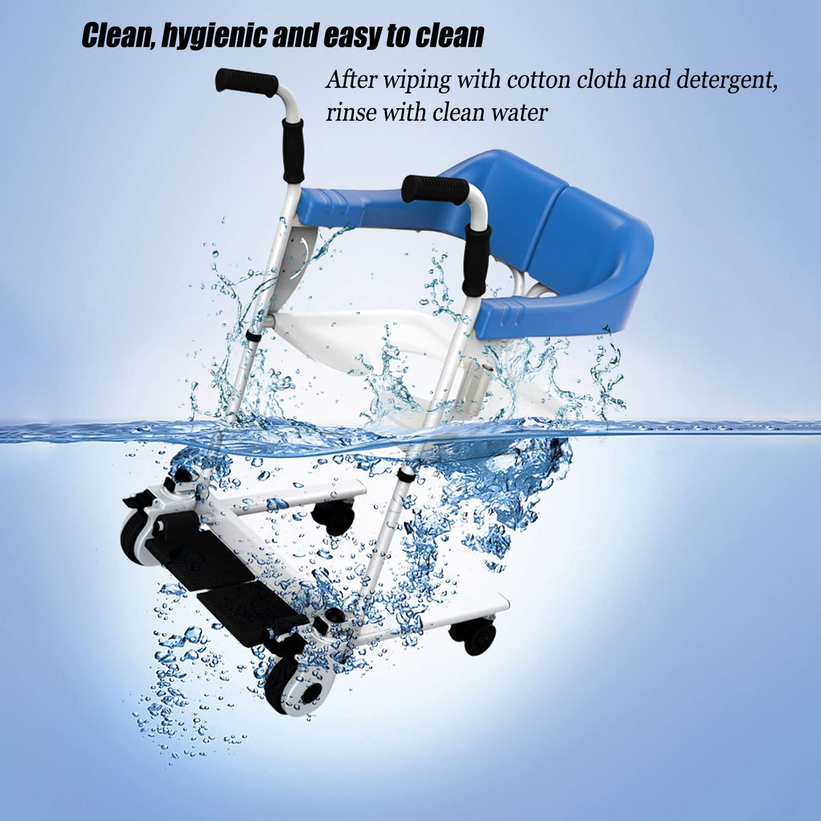 Imove - Silla de elevación y transferencia para pacientes, silla de ruedas multifuncional con ruedas e inodoro integrado, silla de ducha con ruedas para ancianos paralizados, personas con