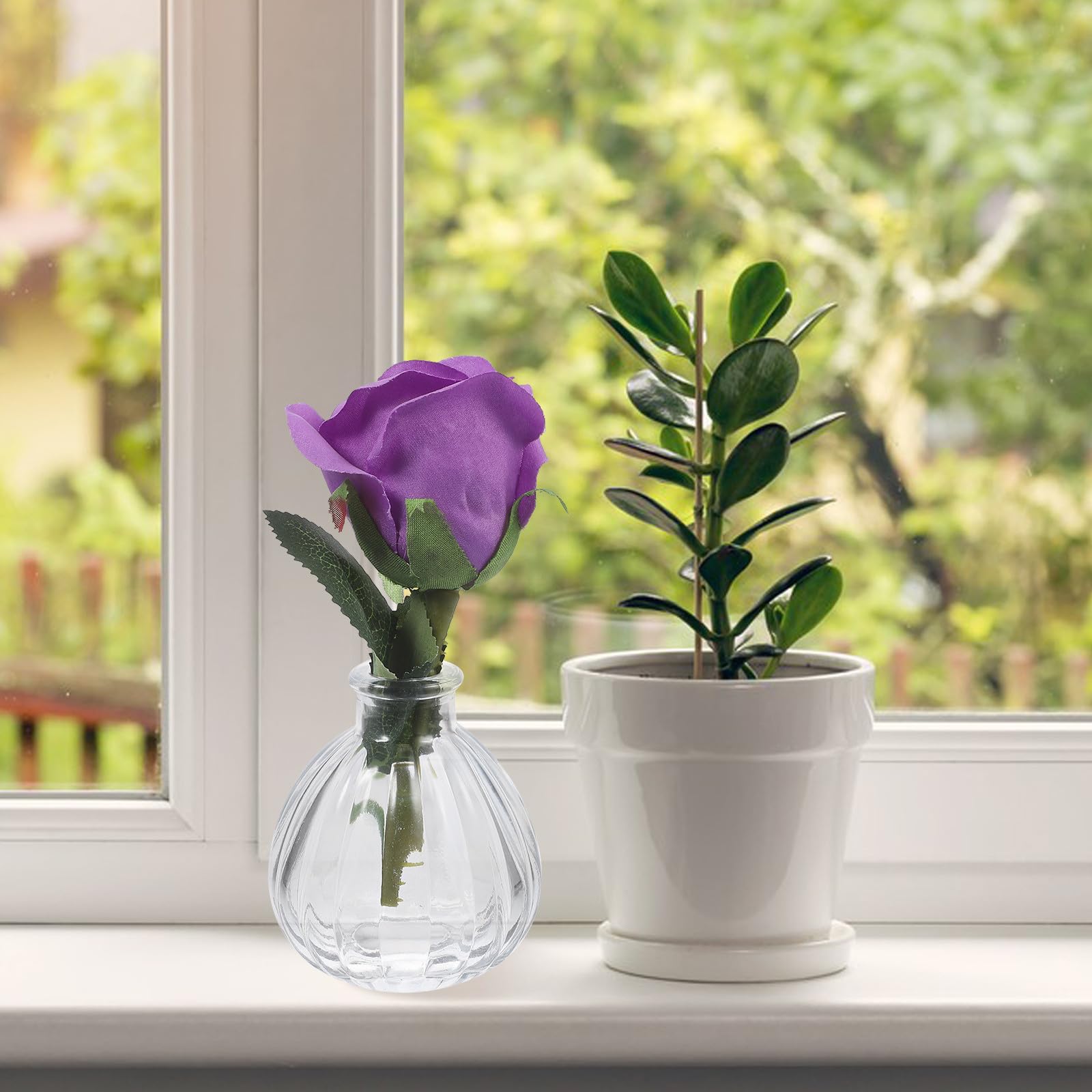 5 Piezas Florero de Vidrio Pequeño, Decorativo y Elegante