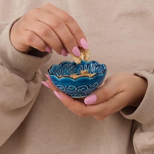 Miniatura 3 de BCS Juego de 6 cuencos de cerámica para pellizcar cuencos pequeños para sumergir cuencos de preparación y embutidos plato de salsa de soja platos